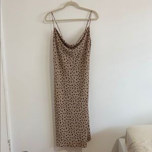 Lulu's Floral Slip Dress Beige Size Large